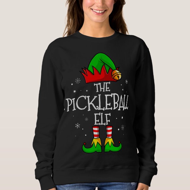 Die Elf-Gruppe von Pickleball passt zu Weihnachten Sweatshirt (Vorderseite)