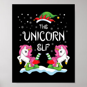 Die Elf-Gruppe von Unicorn, die Weihnachtsweihnach Poster