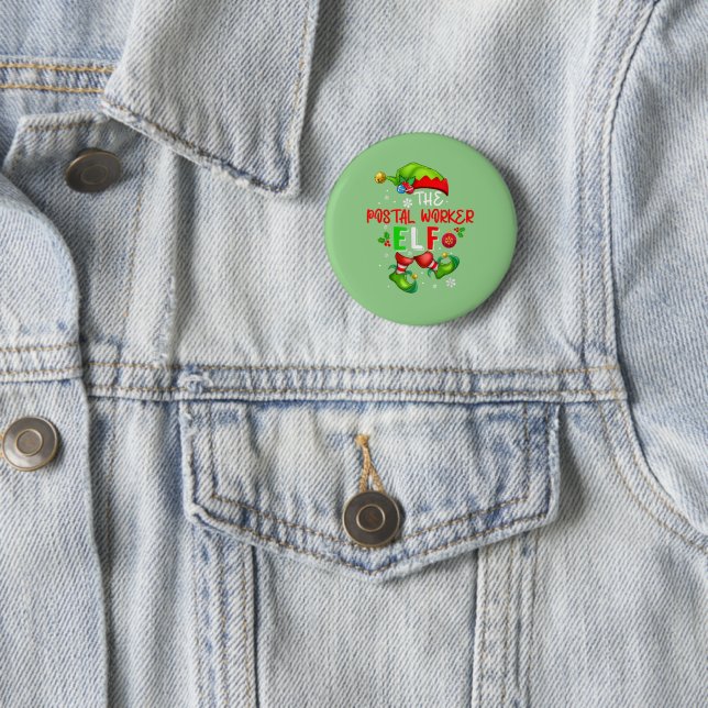 Die Elf-Weihnachtskostüme Lover der Postarbeiter Button (Beispiel)