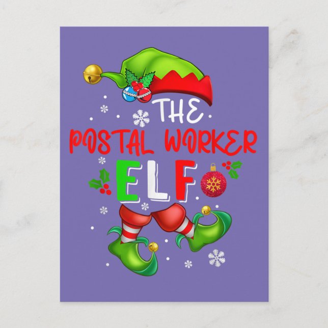 Die Elf-Weihnachtskostüme Lover der Postarbeiter Postkarte (Vorderseite)