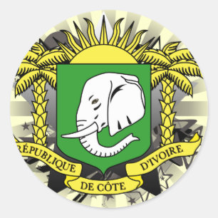 Die Elfenbeinküste-Stern Runder Aufkleber
