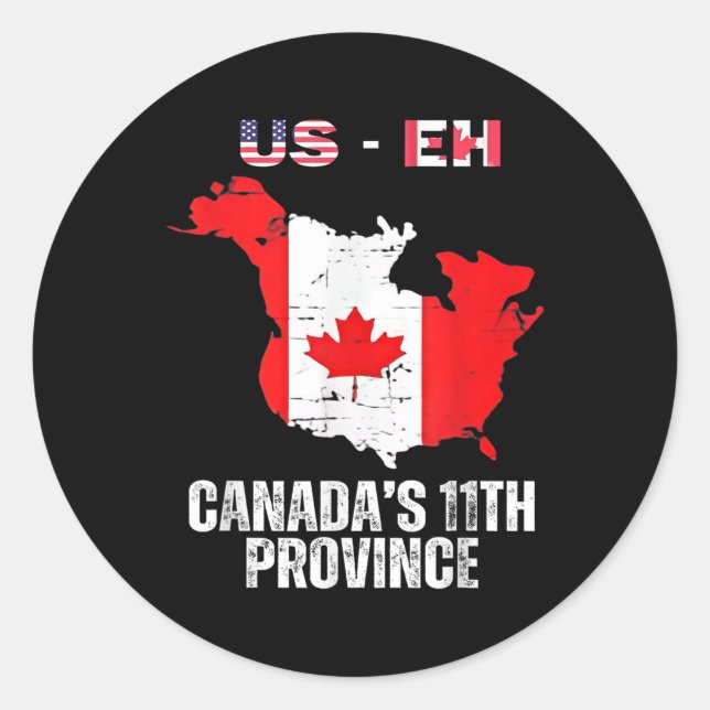 Die elfte Provinz Kanadas Funny Us-eh Useh Runder Aufkleber (Vorderseite)