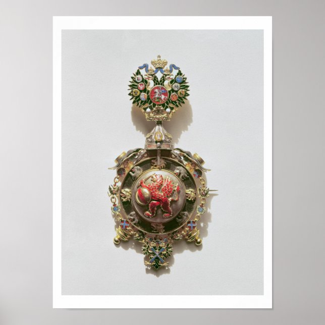 Die emaillierte Medaille zeigt das Wappen von Poster (Vorne)