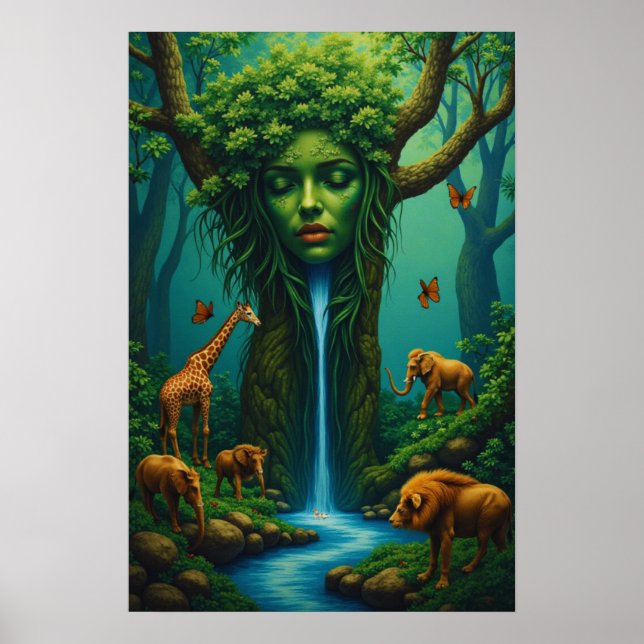 Die Embrace der Mutter Natur - Fantasie der Surrea Poster (Vorne)
