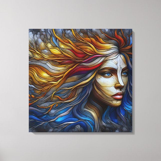 Die Embrace der Natur - Ära der KI Leinwanddruck (Vorderseite)