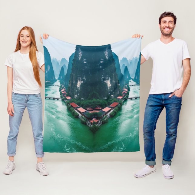 Die Embrace der Natur - Landschaftliche Flusslands Fleecedecke (Beispiel)