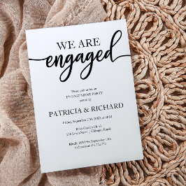Die Engagement-Partei elegante Skripte Schwarz und Einladung
