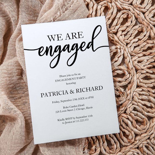 Die Engagement-Partei elegante Skripte Schwarz und Einladung (Von Creator hochgeladen)