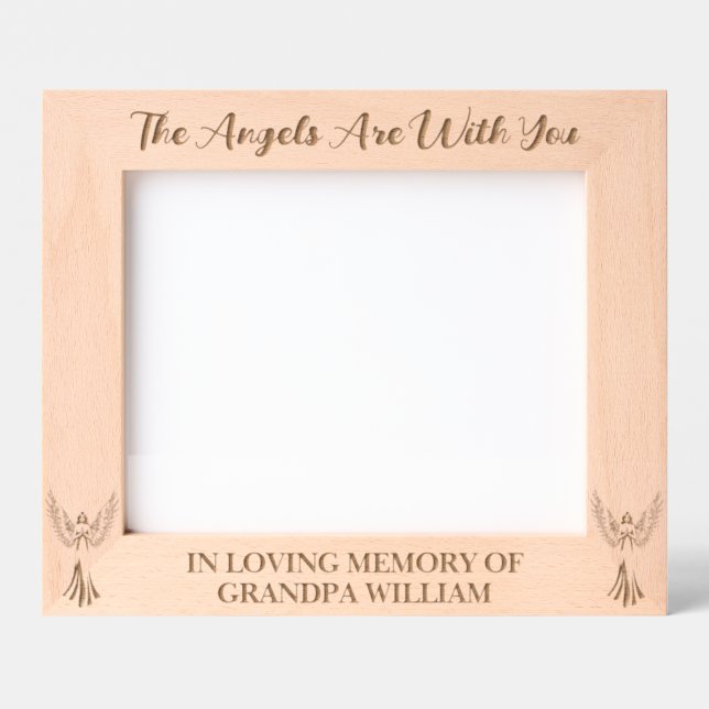 Die Engel sind bei dir | In Loving Memory 10x8 Geätzte Rahmen (Vorderseite)