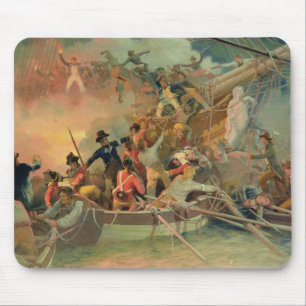 Die englische Marine, die ein französisches Schif Mousepad