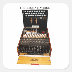 Die Enigma-Maschine, Vintage-Militärnachrichten Quadratischer Aufkleber