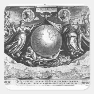Die Entdeckung Amerikas Quadratischer Aufkleber