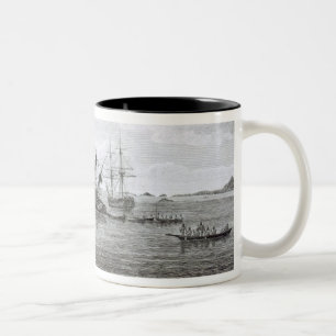 Die Entdeckung auf den Felsen in der Königin Zweifarbige Tasse