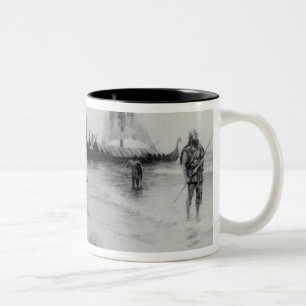 Die Entdeckung von Amerika durch Leif Eriksson Zweifarbige Tasse