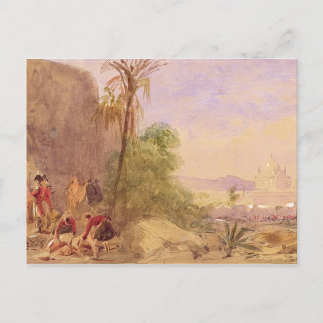 Die Entdeckung von Tipus Körper am Wassertor am Postkarte (Vorderseite)