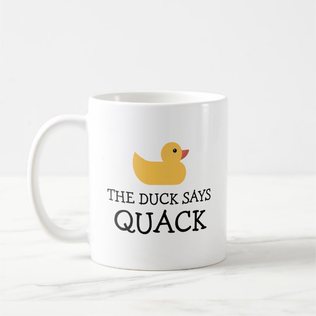 Die Ente sagt: "Quack Yellow Bath Duck" Kaffeetasse (Links)
