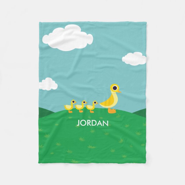 Die Enten-Familie Fleecedecke (Vorderseite)