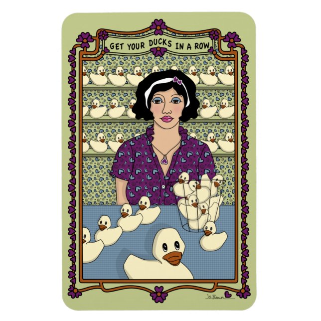 Die Enten in einem Kühlschrank-Magnet mit Row_A_4x Magnet (Vertikal)