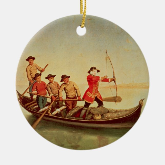 Die Enten-Jagd Keramik Ornament (Vorne)