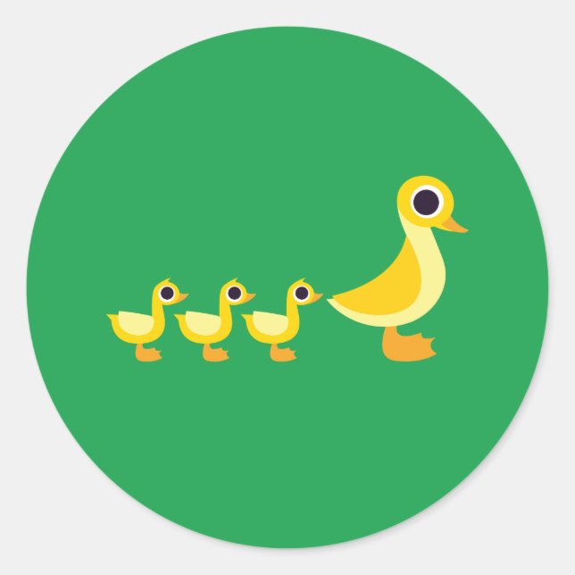 Die Entenfamilie Runder Aufkleber (Vorderseite)