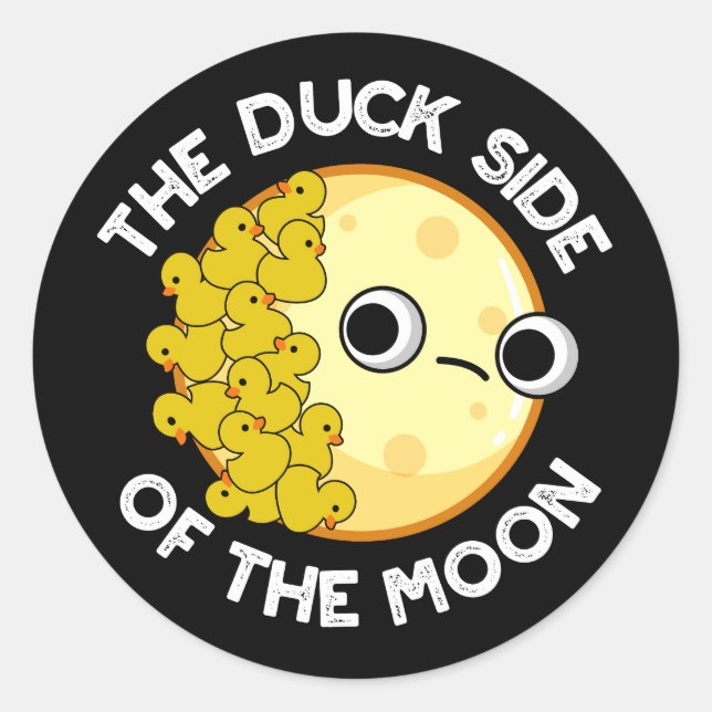 Die Entenseite der Mondastronomie macht dunkle BG Runder Aufkleber (Vorderseite)
