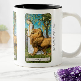 Die entfernte Deck-Festigkeitskarte des verstorben Zweifarbige Tasse