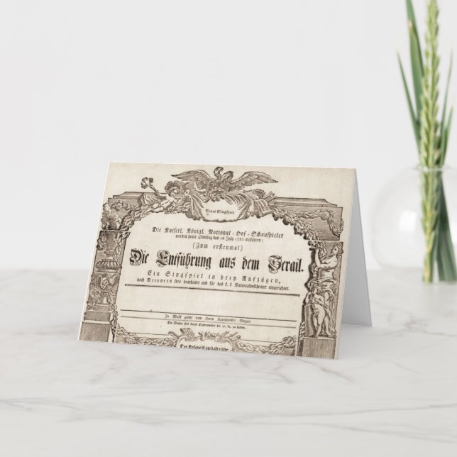 Die Entführung aus dem Serail (Mozart) Karte (Vorderseite)