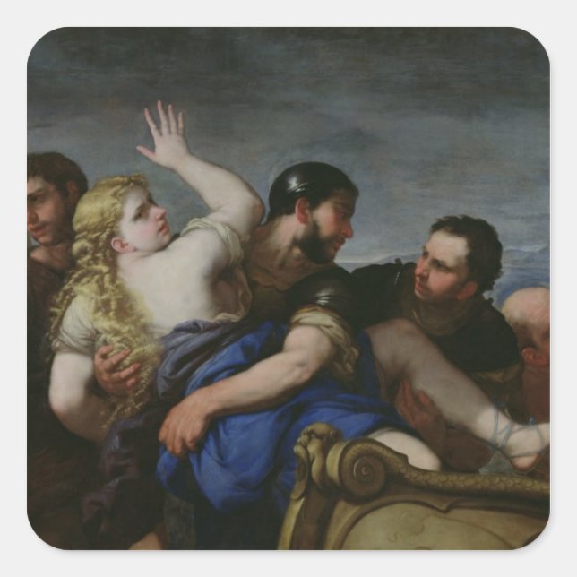 Die Entführung von Helen Quadratischer Aufkleber (Vorderseite)