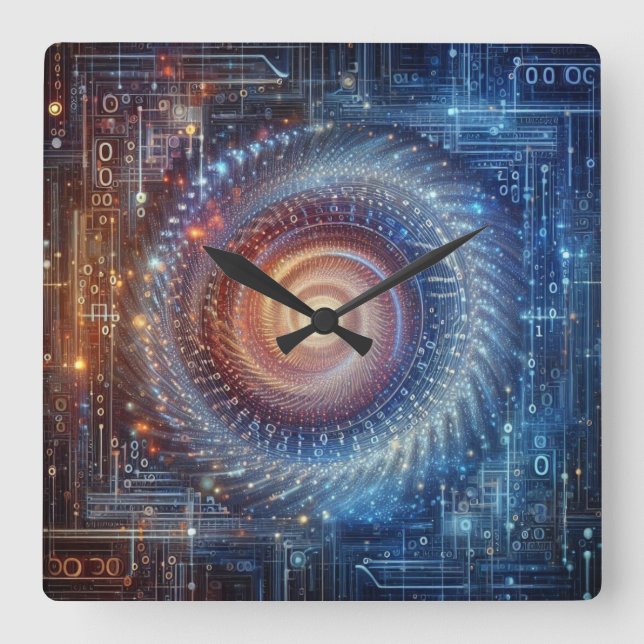 Die Enthüllung des digitalen Reiches Quadratische Wanduhr (Vorderseite)
