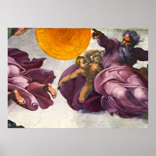 Die Entstehung von Sonne, Mond und Pflanze Poster (Vorne)