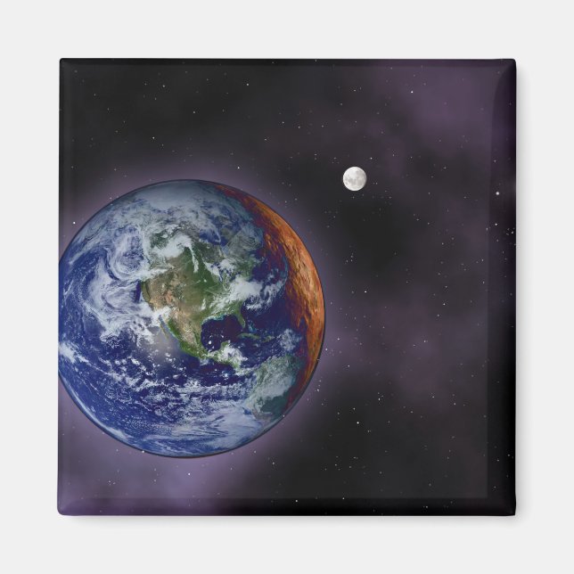 Die Erde an den äußeren Kanten Magnet (Vorne)