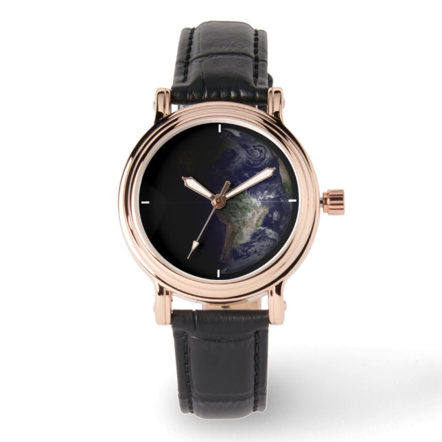 Die Erde an ihrem Äquinoktium. Armbanduhr (Vorderseite)