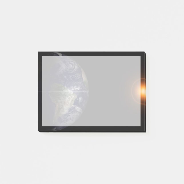 Die Erde an ihrem Äquinoktium. Post-it Klebezettel (Vorderseite)