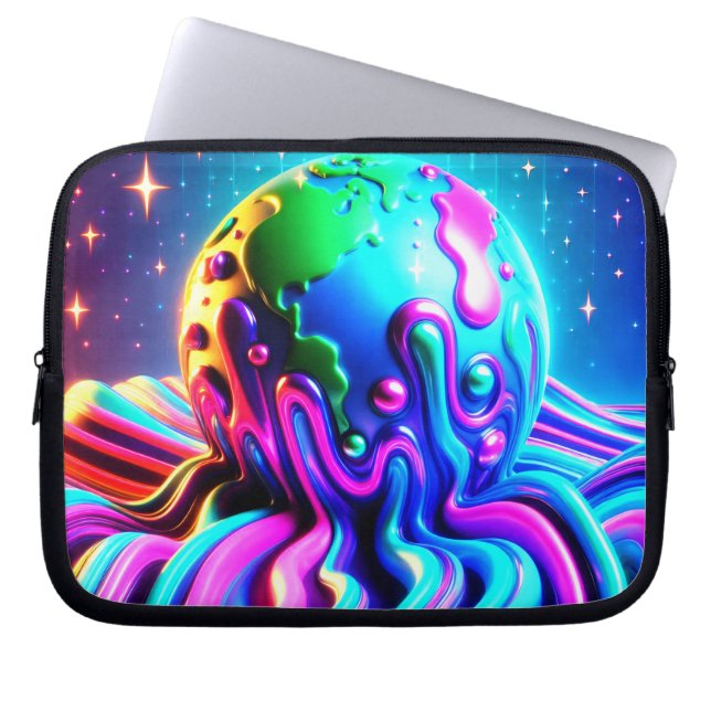 Die Erde auf einem Computer-Tablet + Laptop Laptopschutzhülle (Vorderseite)