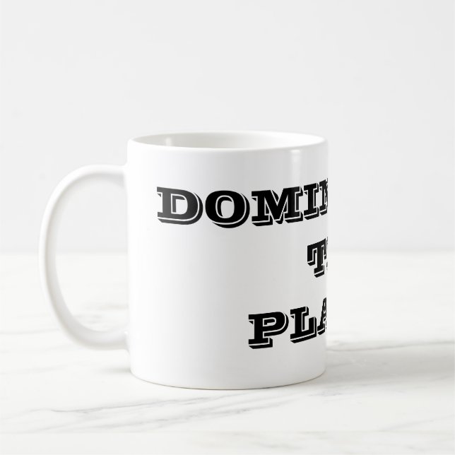 Die Erde beherrschende Kaffeetasse (Links)