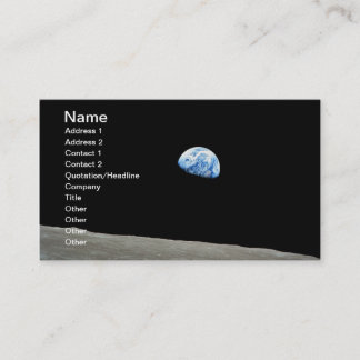 Die Erde des Planeten erhebt sich über dem Mond Visitenkarte