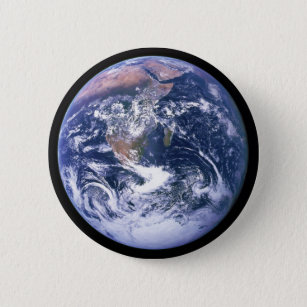 Die Erde, die von Apollo 17 als der Blaue Marmor g Button