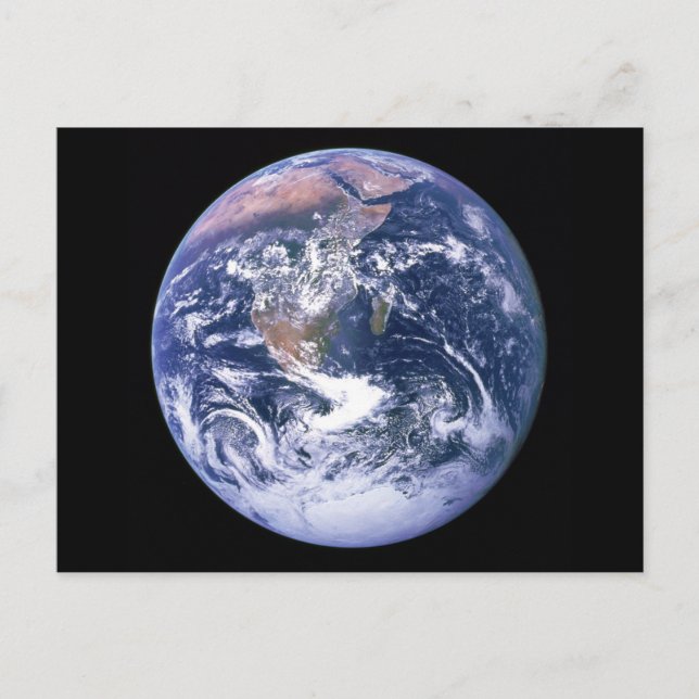 Die Erde, die von Apollo 17 als der Blaue Marmor g Postkarte (Vorderseite)