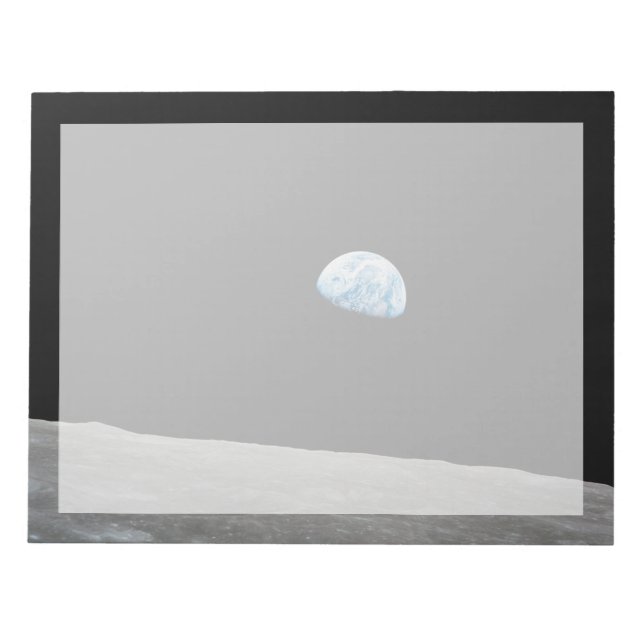 Die Erde erhebt sich über dem Mondlicht. Notizblock (Vorderseite)