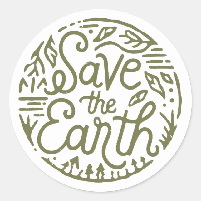 Die Erde gerettet Runder Aufkleber (Vorderseite)
