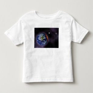 Die Erde gezeigt an den äußeren Rändern Kleinkind T-shirt