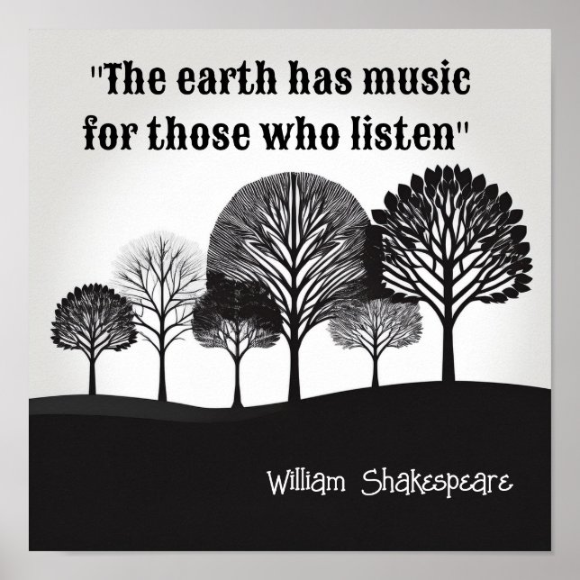 Die Erde hat Musik William Shakespeare Poster (Vorne)