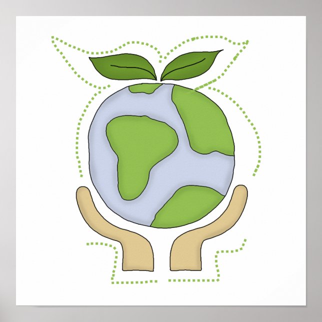 Die Erde in unseren Händen T - Shirt und Geschenke Poster (Vorne)