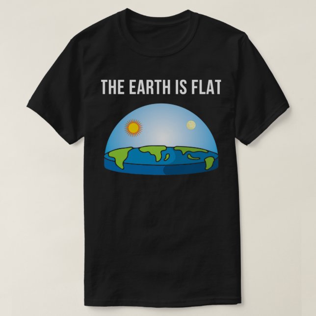 Die Erde ist die flache Erde, die flache Erde T-Shirt (Design vorne)