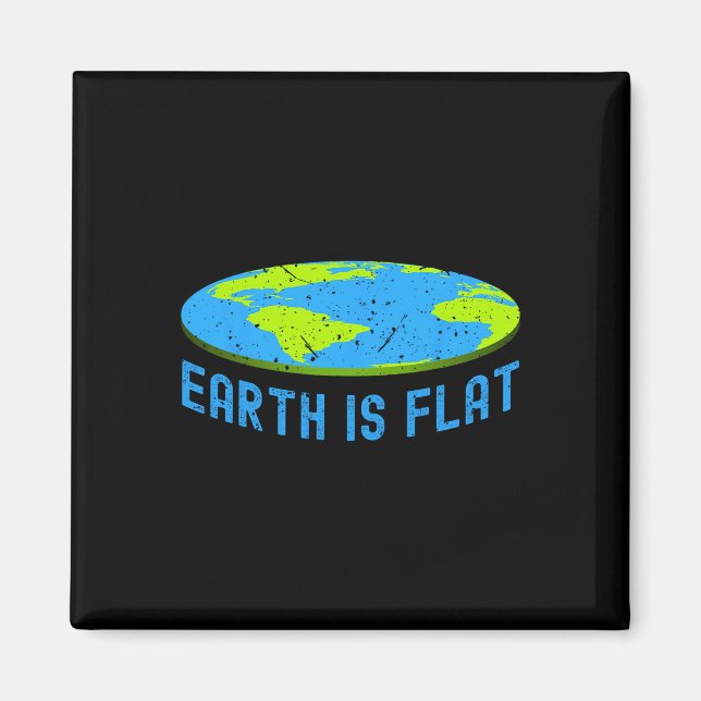 Die Erde ist flach. Der Earth Day Favors. Flat Ear Magnet (Vorne)
