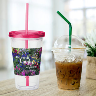 Die Erde lacht in Blume im Blumengarten Acryltrinkbecher
