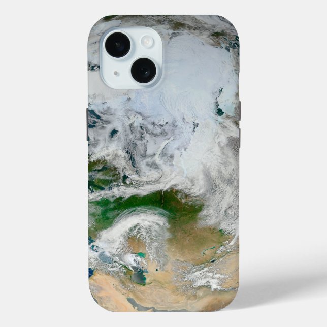 Die Erde mit der Arktis, Europa und Asien. Case-Mate iPhone Hülle (Rückseite)