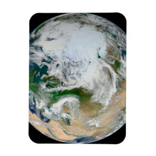 Die Erde mit der Arktis, Europa und Asien. Magnet