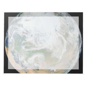 Die Erde mit der Arktis, Europa und Asien. Notizblock