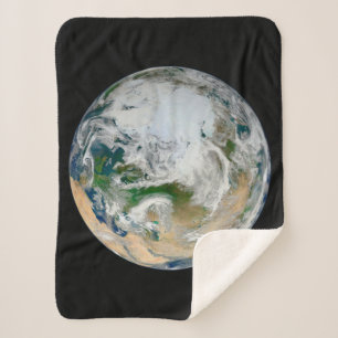 Die Erde mit der Arktis, Europa und Asien. Sherpadecke